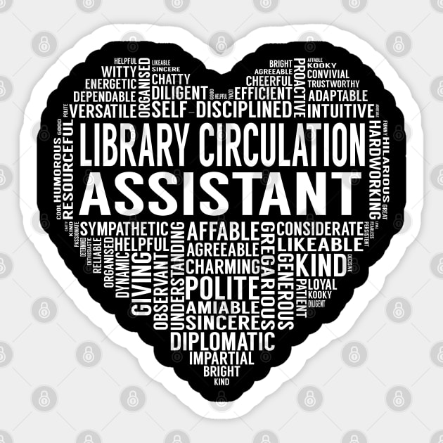 Library Circulation Assistant Heart Sticker by LotusTee